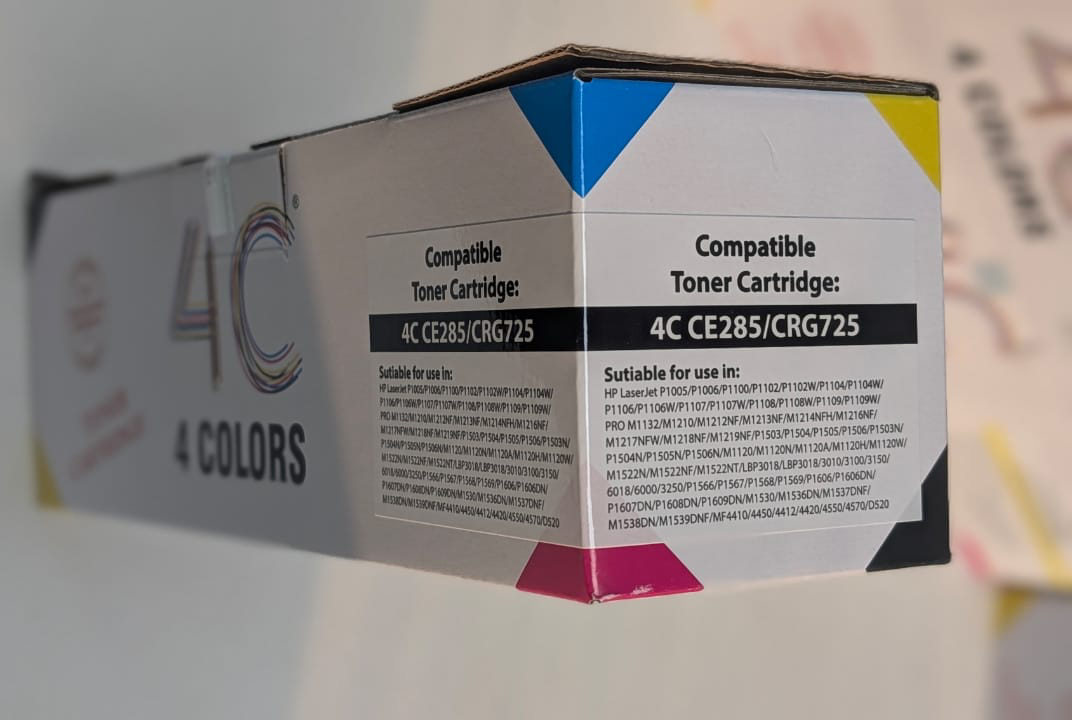 4C CE285A Black Toner Cartridge – High Yield, OEM Compatible, Genuine Replacement for Printers, High Yield, Vivid Color Output